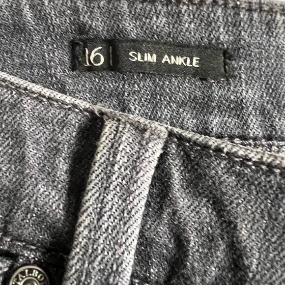 Talbots Flawless Five-Pocket Slim Ankle Gray Mid Rise Jeans Size 16 - Picture 8 of 9